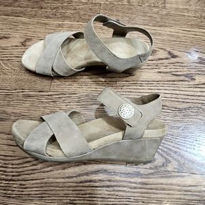 Bjorndal Darcy Tan Suede Leather Wedge Sandal